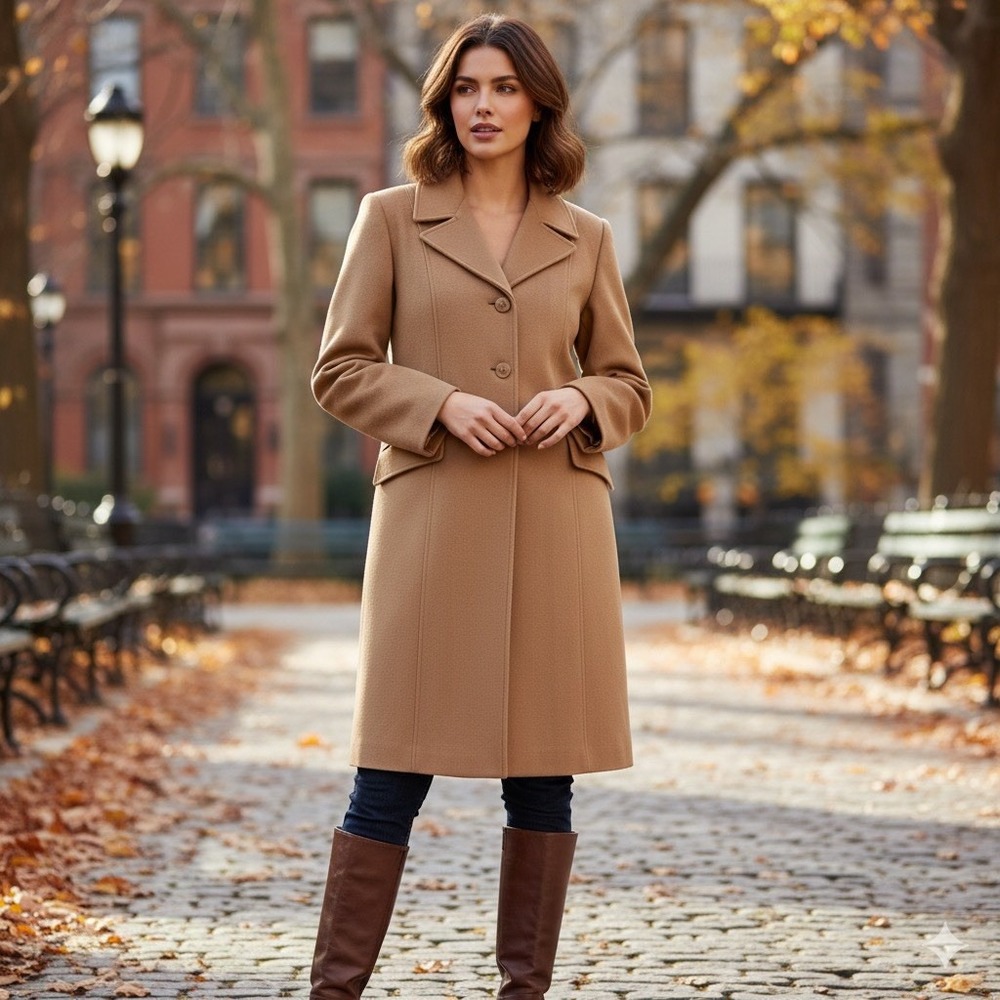 Marvin Richards Taupe Cashmere‎ Trench Coat Women's Size Large